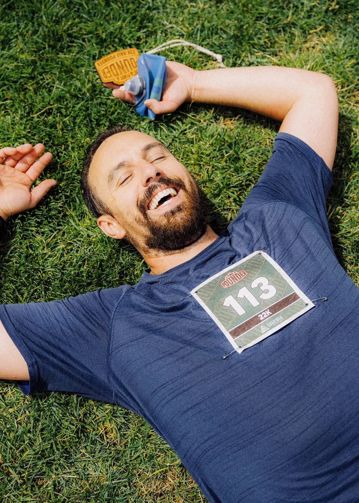 Trail runner on the Mackenzie trail network at The Pemby Pounder, Pemberton BC