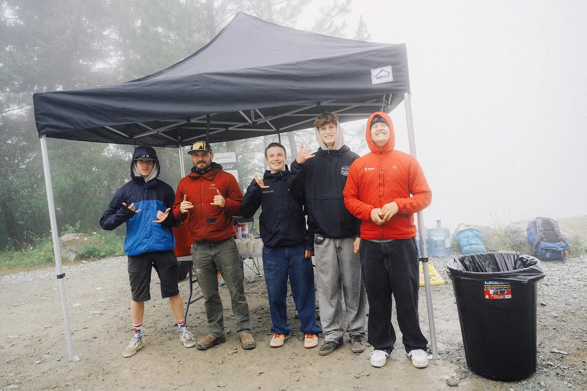 Finish line volunteers Pemberton trail run